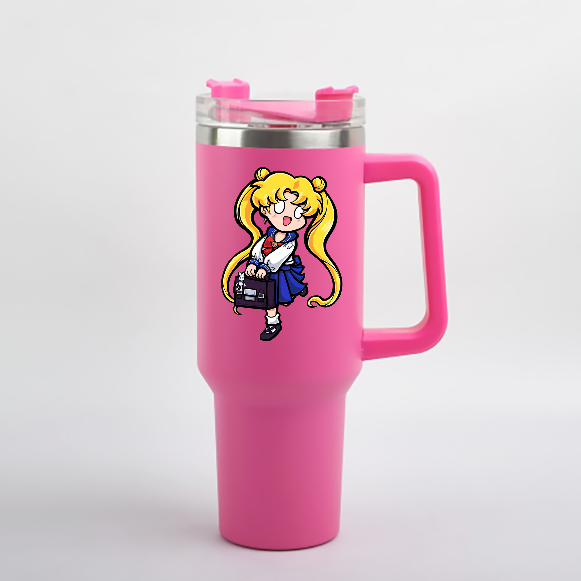 （画像用） 美少女戦士セーラームーン 愛野 美奈子 あいの みなこ Sailor Moon Aino Minako 1200mL車用タンブラー - クリスタルステッカー（プラスチックストロー付き）
